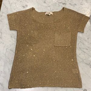 Lola gold sparkly lightweight sweater shirt